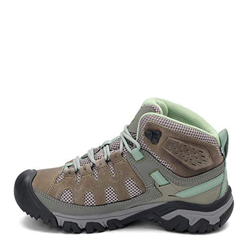 KEEN Women's Targhee Vent Mid Height Breathable Hiking Boots, Fumo/Quiet Green, 9 Medium