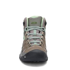 KEEN Women's Targhee Vent Mid Height Breathable Hiking Boots, Fumo/Quiet Green, 9 Medium