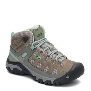 KEEN Women's Targhee Vent Mid Height Breathable Hiking Boots, Fumo/Quiet Green, 9 Medium