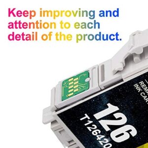 Uniwork Remanufactured Ink Cartridge Replacement for Epson 126 T126 use for Workforce 435 520 545 635 645 WF-3520 WF-3530 WF-3540 WF-7010 WF-7510 WF-7520 Stylus NX430 Printer Tray, 5 Pack