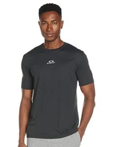 oakley mens bark new shirt, blackout, x-large us