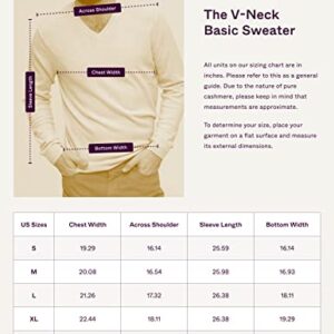 State Cashmere Essential V-Neck Sweater - Long Sleeve Pullover for Men Made with 100% Pure Cashmere Sourced from Inner Mongolia Goats - Soft, Lightweight & Versatile - (Camel, Large)