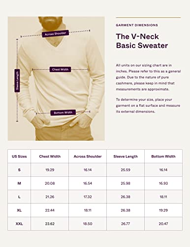 State Cashmere Essential V-Neck Sweater - Long Sleeve Pullover for Men Made with 100% Pure Cashmere Sourced from Inner Mongolia Goats - Soft, Lightweight & Versatile - (Camel, Large)