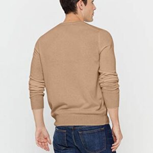 State Cashmere Essential V-Neck Sweater - Long Sleeve Pullover for Men Made with 100% Pure Cashmere Sourced from Inner Mongolia Goats - Soft, Lightweight & Versatile - (Camel, Large)