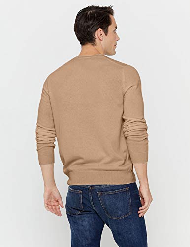 State Cashmere Essential V-Neck Sweater - Long Sleeve Pullover for Men Made with 100% Pure Cashmere Sourced from Inner Mongolia Goats - Soft, Lightweight & Versatile - (Camel, Large)