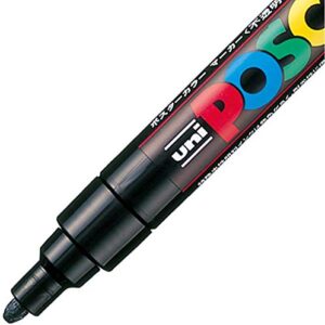 Uni POSCA Paint Marker Pen - Medium Point - Non Alcohol - Odorless Water Resistant Pen Maker - Set of 15 (PC-5M15C) with Original Vinyl Pen case