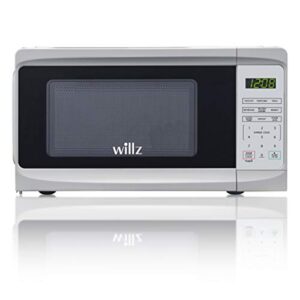 willz countertop small microwave oven, 6 preset cooking programs interior light led display 0.7 cu.ft 700w white wlcmd207we-07