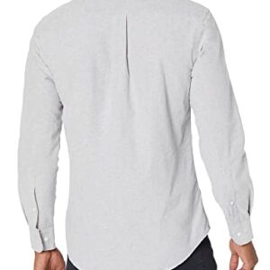 Amazon Essentials Men's Slim-Fit Long-Sleeve Pocket Oxford Shirt, Grey, Medium