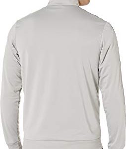 adidas Men’s Essentials 3-stripes Tricot Track Jacket, Medium Grey Heather/Solid Grey/Black, Small