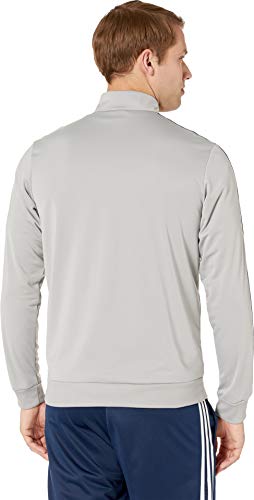 adidas Men’s Essentials 3-stripes Tricot Track Jacket, Medium Grey Heather/Solid Grey/Black, Small