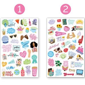 bloom daily planners Female Empowerment Planner Stickers - Variety Pack - 6 Sheets / 205 Girl Power Themed Stickers