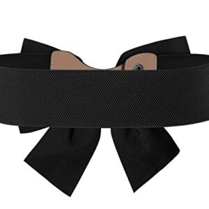 MUXXN Womens Summer Casual Waistband Retro Bowknot Buckle Belts (Black S)