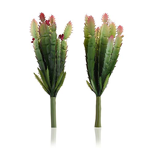 Bluecell 2pcs Real Looking Artificial Cactus Artificial Cacti Plant DIY Material for Home Decoration Flower Arrangement