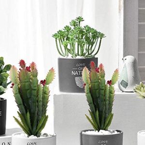 Bluecell 2pcs Real Looking Artificial Cactus Artificial Cacti Plant DIY Material for Home Decoration Flower Arrangement