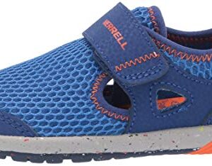 Merrell Bare Steps H20 Water Shoe, Blue/Orange, 8 US Unisex Little Kid