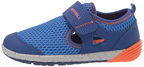 Merrell Bare Steps H20 Water Shoe, Blue/Orange, 8 US Unisex Little Kid