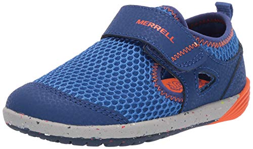 Merrell Bare Steps H20 Water Shoe, Blue/Orange, 8 US Unisex Little Kid