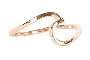 pura vida rose gold coated wave ring - gold plated .925 sterling silver - size 6