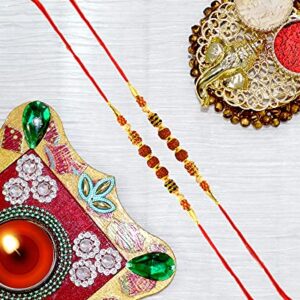 Set of 2 Rakhi Redraksha golden fancy beads thread Rakhi Raksha bandhan - Rakhi for brother