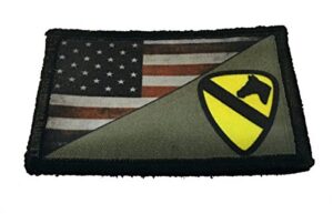 full color us army 1st cavalry division usa flag morale patch tactical military. 2x3" hook and loop made in the usa