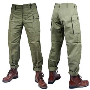 zwjpw WWII US Green HBT Army Pants Shirt Trousers Outdoors Pants (32)