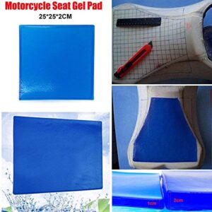 LisylineAuto Motorcycle Seat Gel Pad Shock Absorption Mats Reduce Fatigue Comfortable Soft Cooling Fabric Cushion Blue Cool DIY Saddle (25 x 25 x 2cm)