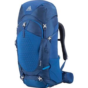 gregory mountain products zulu 65 liter men's overnight hiking backpack , empire blue, md/lg