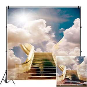 csfoto polyester 5x5ft heaven backdrop in loving memory backdrop heaven sent theme decorations kingdom of god stairs to paradise sunlight church events background heavenly backdrops for photoshoot