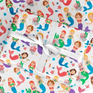 gift wrapping paper 30" x 84" sheet vintage style (mermaid)