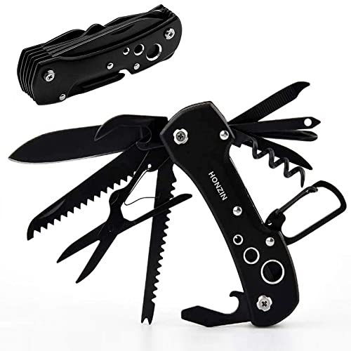 HONZIN Swiss Style Multi Function Pocket Knife - for Every Day use Including Outdoor Survival Fishing, Gifts for Dad Men