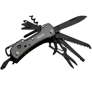 honzin swiss style multi function pocket knife - for every day use including outdoor survival fishing, gifts for dad men