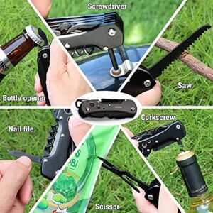 HONZIN Swiss Style Multi Function Pocket Knife - for Every Day use Including Outdoor Survival Fishing, Gifts for Dad Men