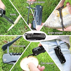 HONZIN Swiss Style Multi Function Pocket Knife - for Every Day use Including Outdoor Survival Fishing, Gifts for Dad Men