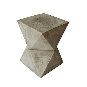 christopher knight home lux outdoor weight concrete side table, light gray