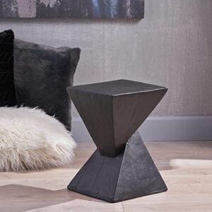 Christopher Knight Home Jerod Light-Weight Concrete Accent Table, Black