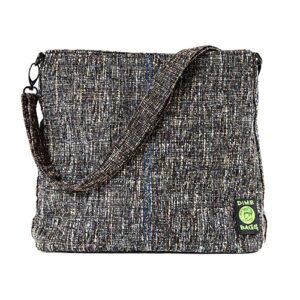 dime bags urban tote | hemp unisex purse | spacious storage and adjustable, removable shoulder strap (concrete)