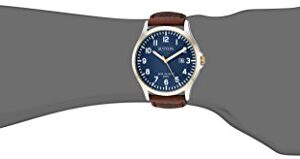 Sutton by Armitron Men's SU/5015NVBN Date Function Easy to Read Brown Leather Strap Watch