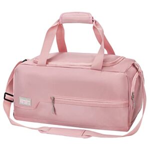 marsbro water resistant sports gym travel weekender duffel bag with shoe compartment black/rose one_size