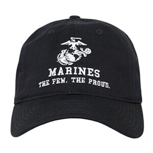 Black United States US Marine Corp USMC Marines Polo Relaxed Cotton Low Crown Baseball Cap Hat