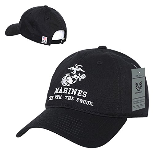 Black United States US Marine Corp USMC Marines Polo Relaxed Cotton Low Crown Baseball Cap Hat