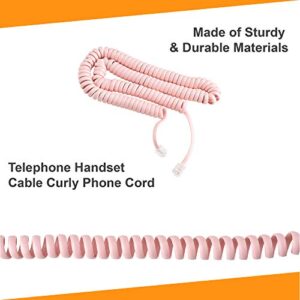 Phone Cord for Landline Phone – Trouble-Free, Handset Curly Handset Phone Cord – Easy to Use + Excellent Sound Quality – Phone Cords for Landline in Home or Office (25ft Long) Color: Ladies Pink
