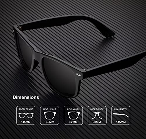 KALIYADI Polarized Sunglasses for Men and Women Matte Finish Sun glasses Color Mirror Lens UV Blocking (2 Pack)