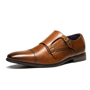 bruno marc men's dress loafer shoes monk strap slip on loafers camel size 9.5 m us hutchingson_2