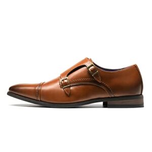Bruno Marc Men's Dress Loafer Shoes Monk Strap Slip On Loafers Camel Size 9.5 M US Hutchingson_2