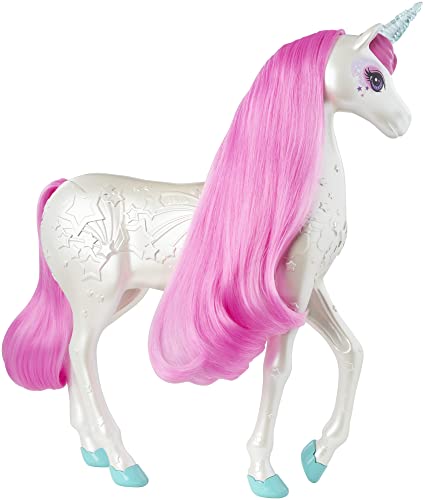 Barbie Dreamtopia Unicorn Toy, Brush 'N Sparkle Pink and White Unicorn with 4 Magical Lights and Sounds (Amazon Exclusive)