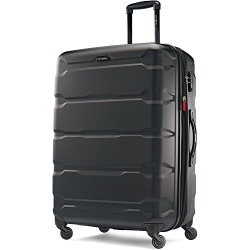 Samsonite 68311-1041 Omni Hardside Luggage Nested Spinner Set 20 Inch, 24 Inch, 28 Inch - Black Bundle w/Deco Gear Luggage Accessory Kit (10 Item)