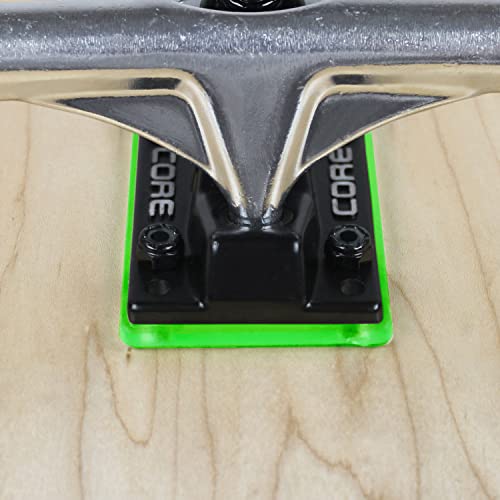 Dime Bag Skateboard Bushings (for 2 Trucks) + Green Riser Pads and 1" Phillips Hardware (98A Black)