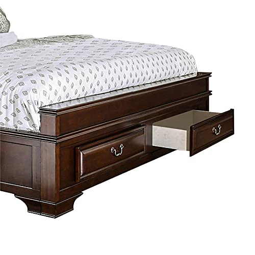 Furniture of America Bradford Wood California King Storage Bed in Brown Cherry