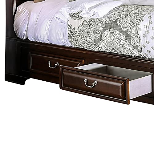 Furniture of America Bradford Wood California King Storage Bed in Brown Cherry