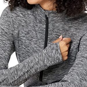 Amazon Essentials Women's Brushed Tech Stretch Full-Zip Jacket (Available in Plus Size), Dark Grey Space Dye, X-Large